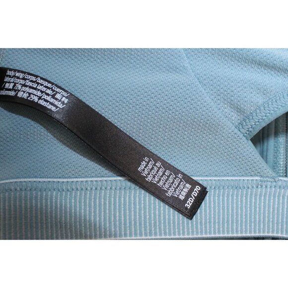 Victoria Sport Sports Bra 32 D Blue Green Zipper Front Workout Yoga Athletic - Picture 8 of 13